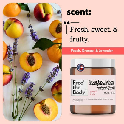 Free the Body Co. Moisturizers Grass Fed Tallow and Oregon Bee Whipped Balm - Bare - 4 oz