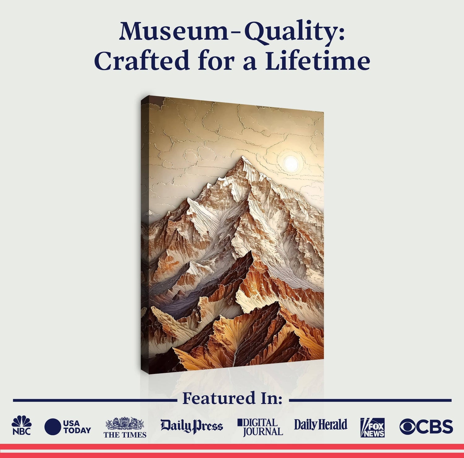 Tailored Canvases Canvas 3D Minimalist Mountain Wall Art