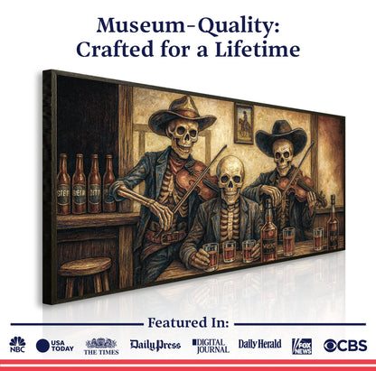 Tailored Canvases Canvas Cowboy Skeletons Western Bar Wall Art