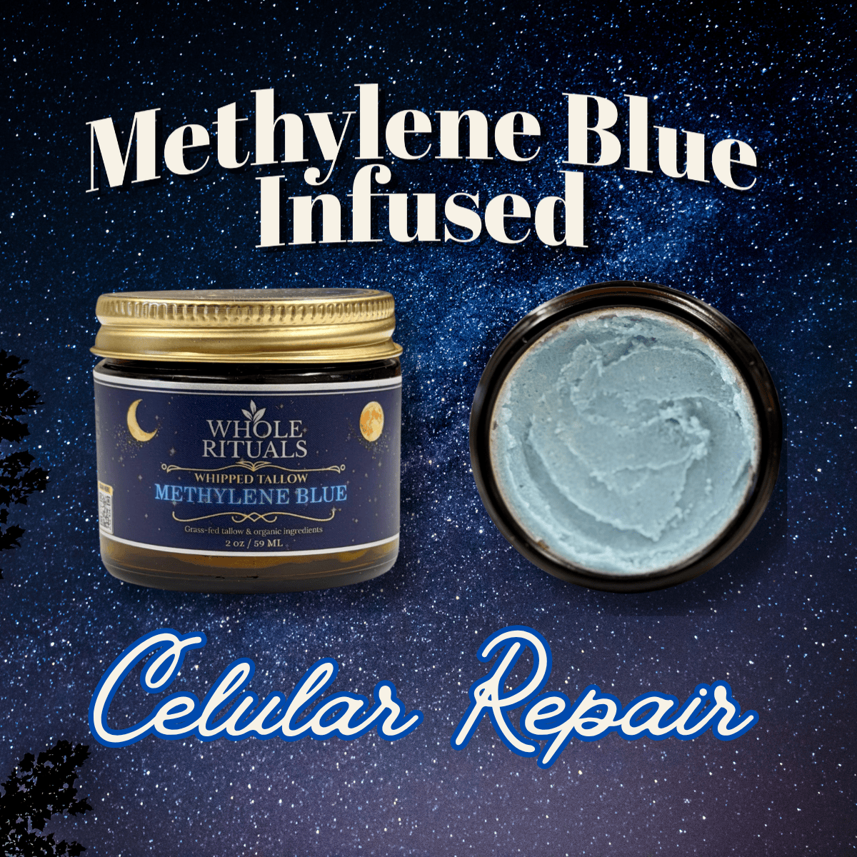 Methylene Blue Infused Tallow Balm - Whipped