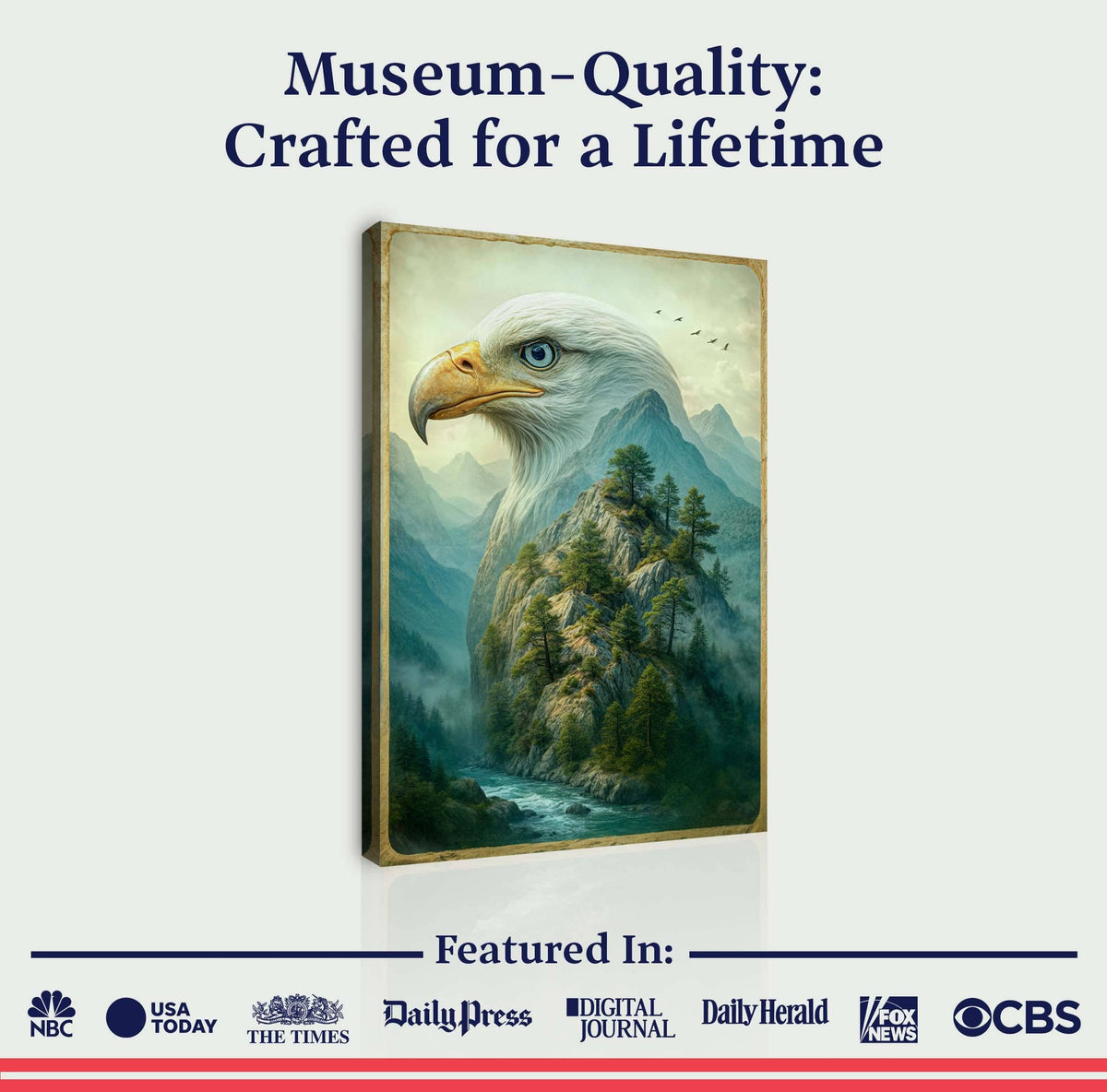 Tailored Canvases Canvas Eagle Over The Canyon Double Exposure Wall Art