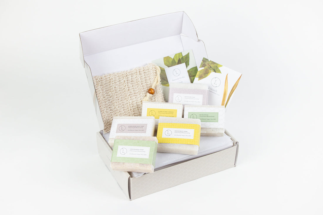 Set of  6 Handmade cold process ,Natural Soap Bars in gift Set box - My American Goods