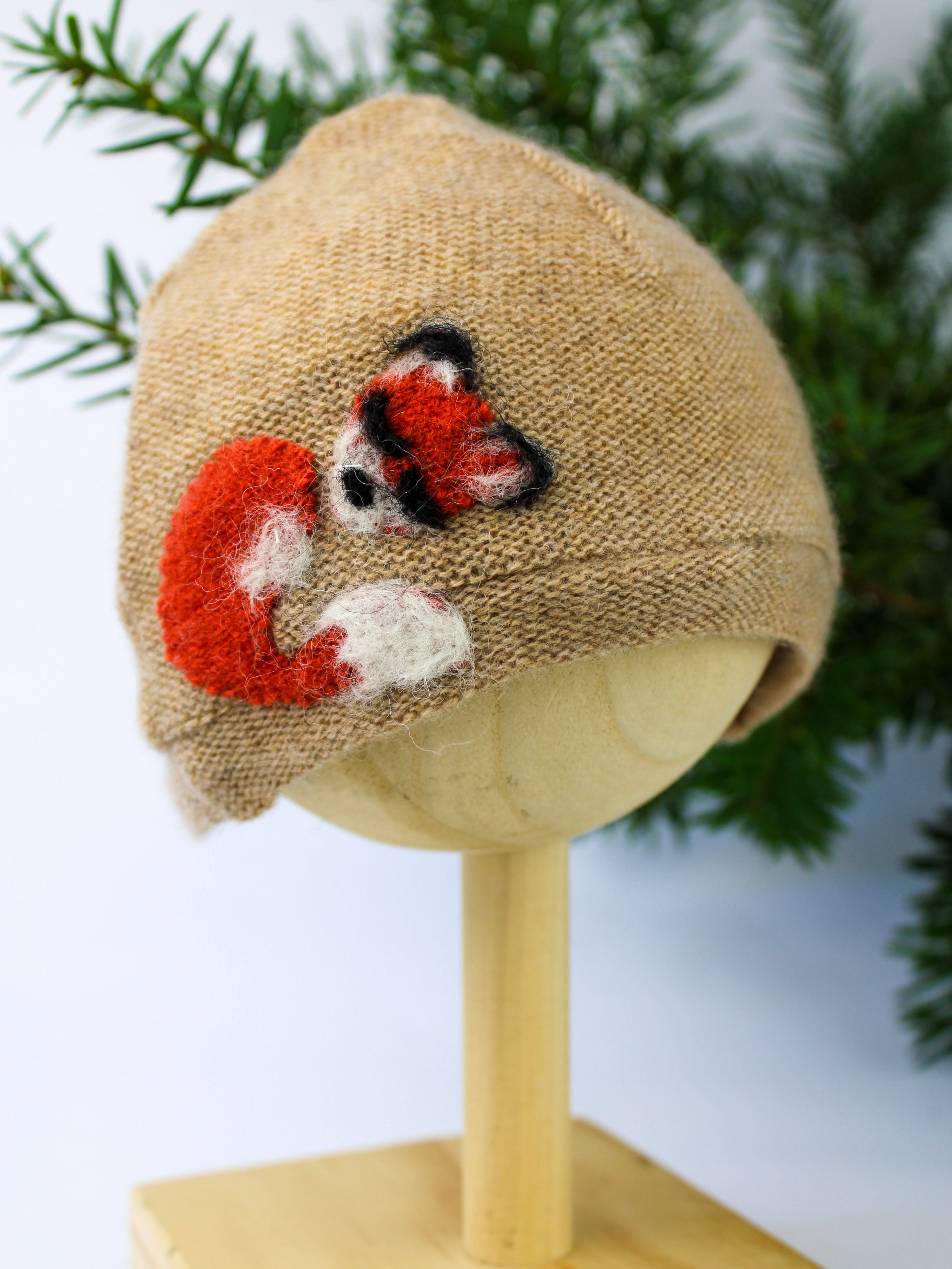 Ash &amp; Rose hat Tan Sleeping Fox Cashmere Hat - Newborn