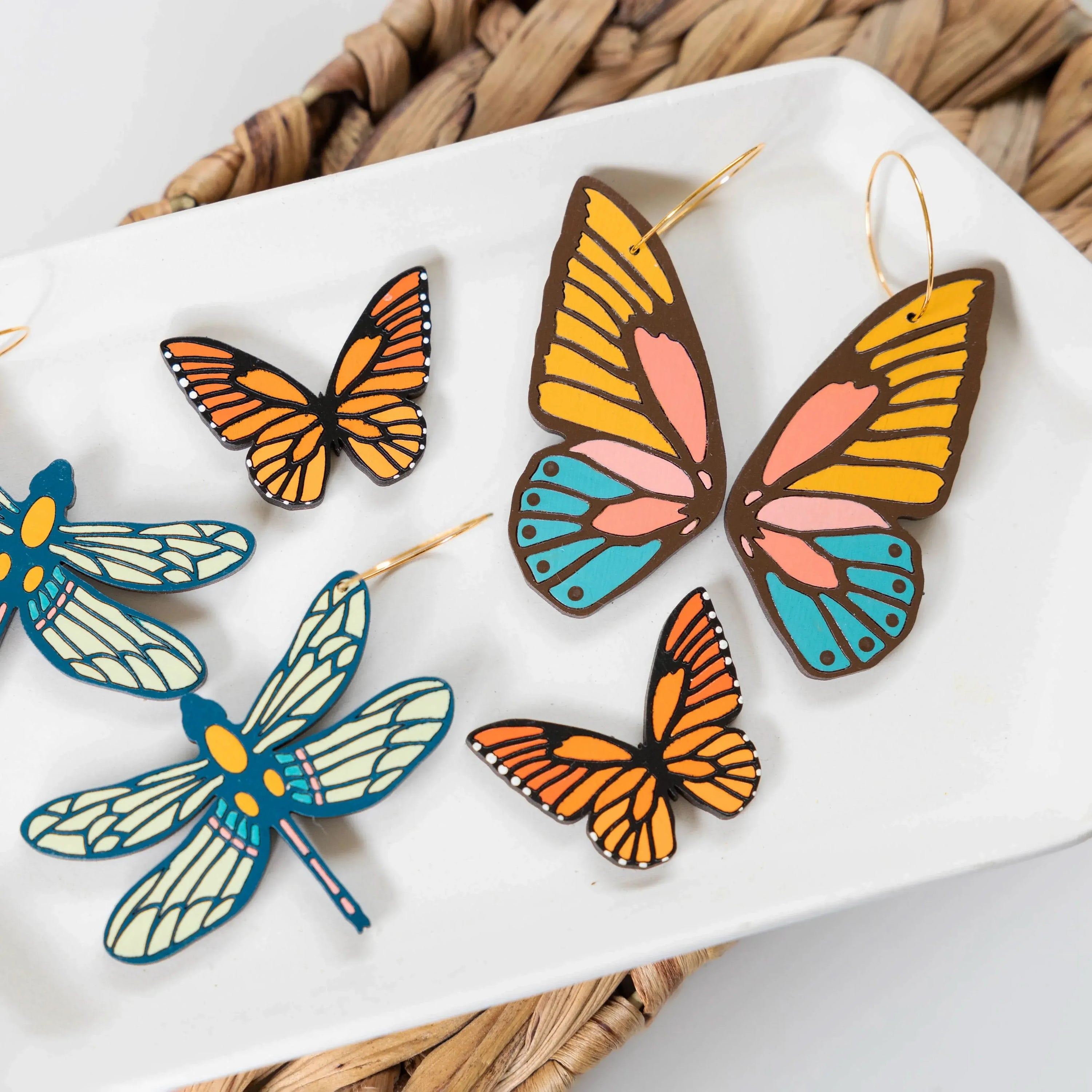 LE CHIC MIAMI Earrings 70s Butterfly Hoops
