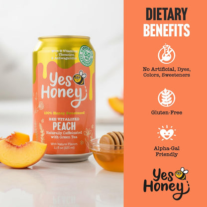 Bee Vitalized Sparkling Honey Sweetened Peach Tea