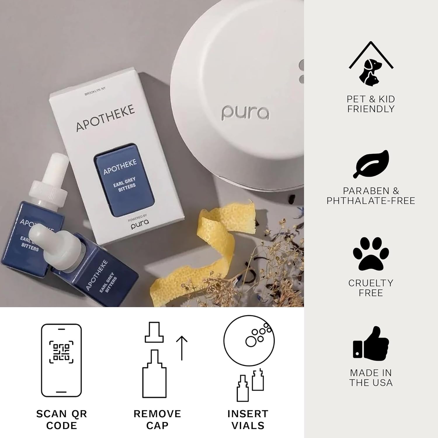 APOTHEKE Unclassified Earl Grey Bitters Pura Smart Scent Fragrance Refill, Set of 2