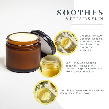 Bison Tallow &amp; Honey Balm - 2 oz - Unscented
