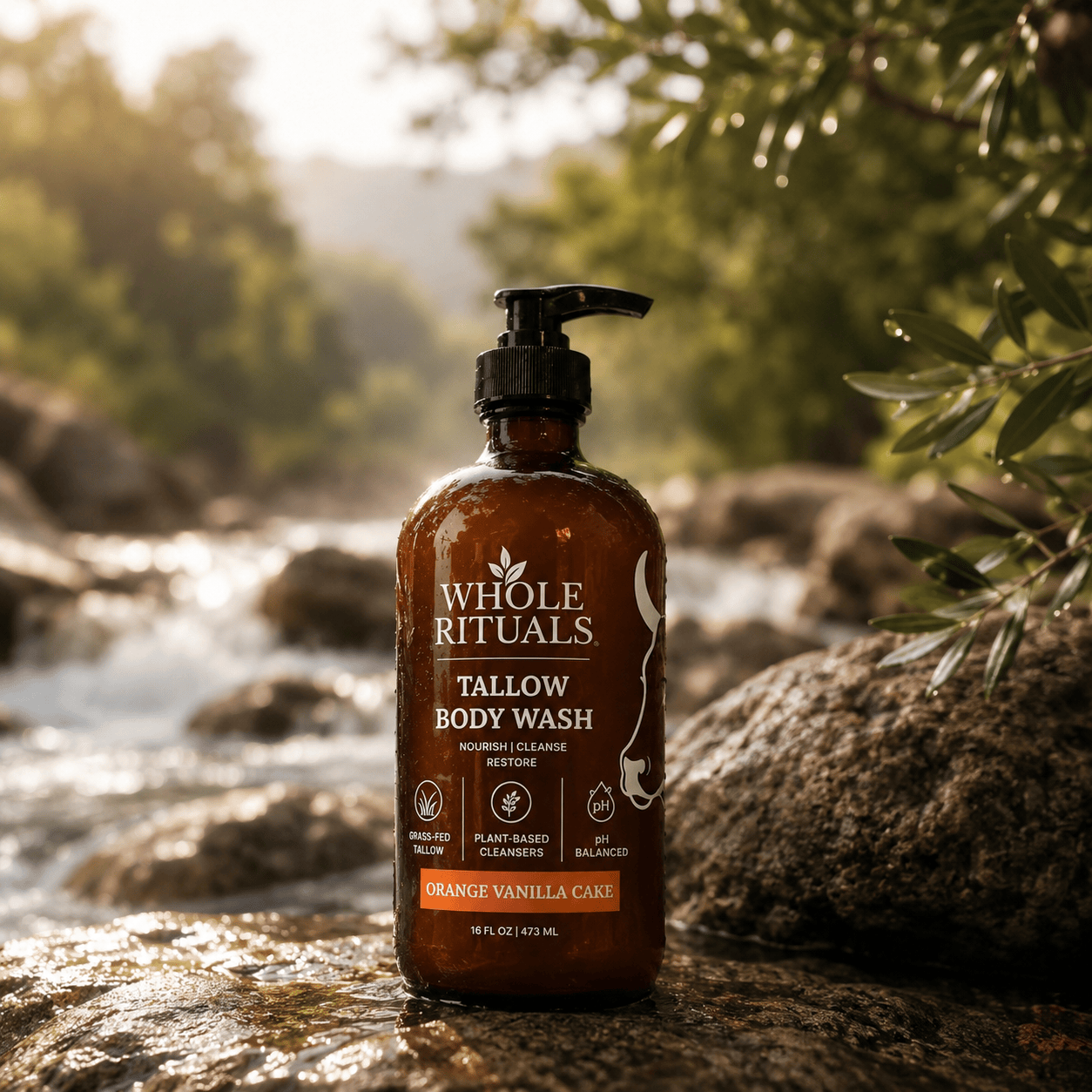 Whole Rituals Body Wash Orange Vanilla Cake Tallow Body Wash – 16 oz
