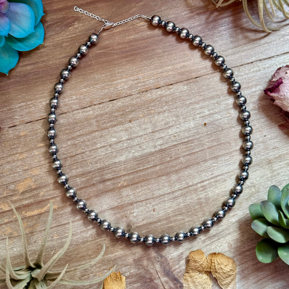 18" Sterling Silver Pearl Necklace – 4mm &amp; 8mm