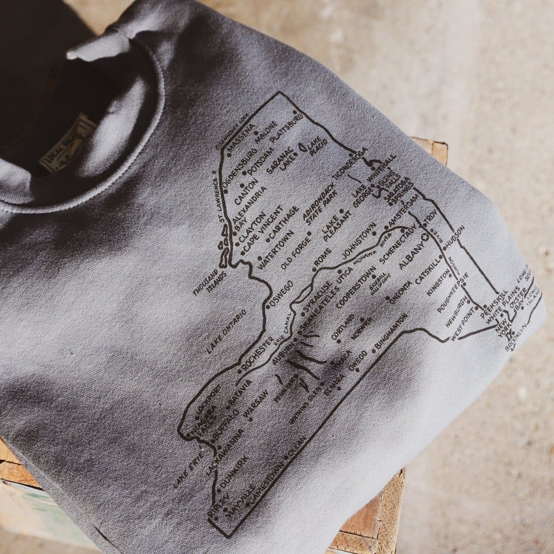 The Local Branch Sweatshirt New York State Map Sweatshirt  - USA Made