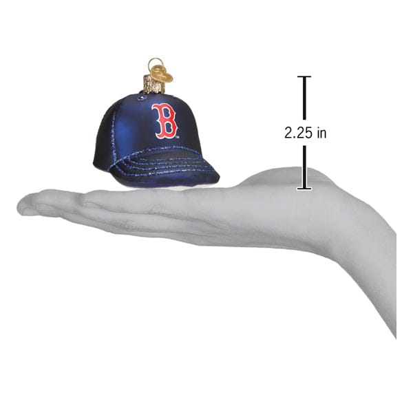 Old World Christmas 2.25 X 2.5 X 3.5 / 75319 Red Sox Baseball Cap Ornament