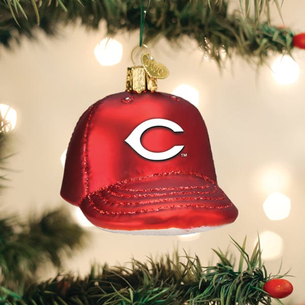 Old World Christmas 2.25 X 2.5 X 3.5 / 75619 Reds Baseball Cap Ornament