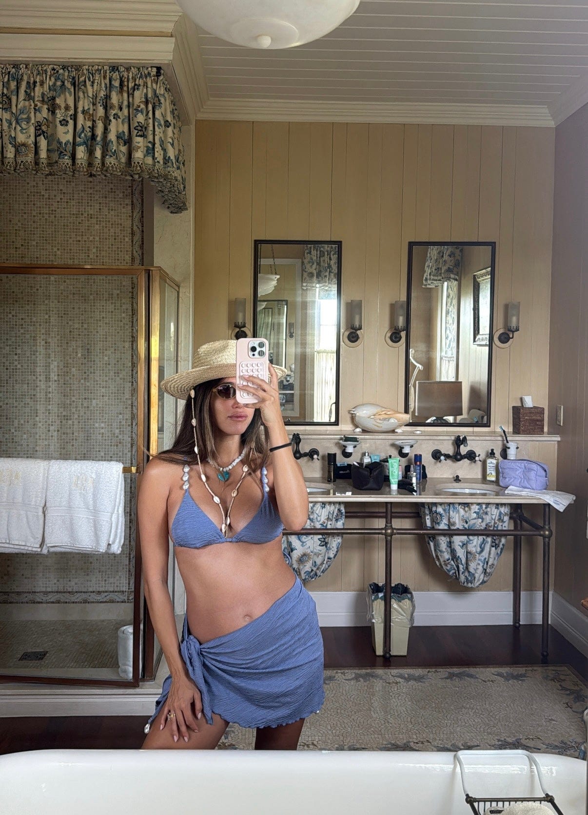 Ocean Blue Heart Pendant Necklace - Murano Glass Heart Necklace