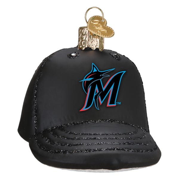 Old World Christmas 2.25 X 2.5 X 3.5 / 76419 Marlins Baseball Cap Ornament