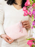Pink Fleur Vegan Suede Clutch Purse - My American Goods