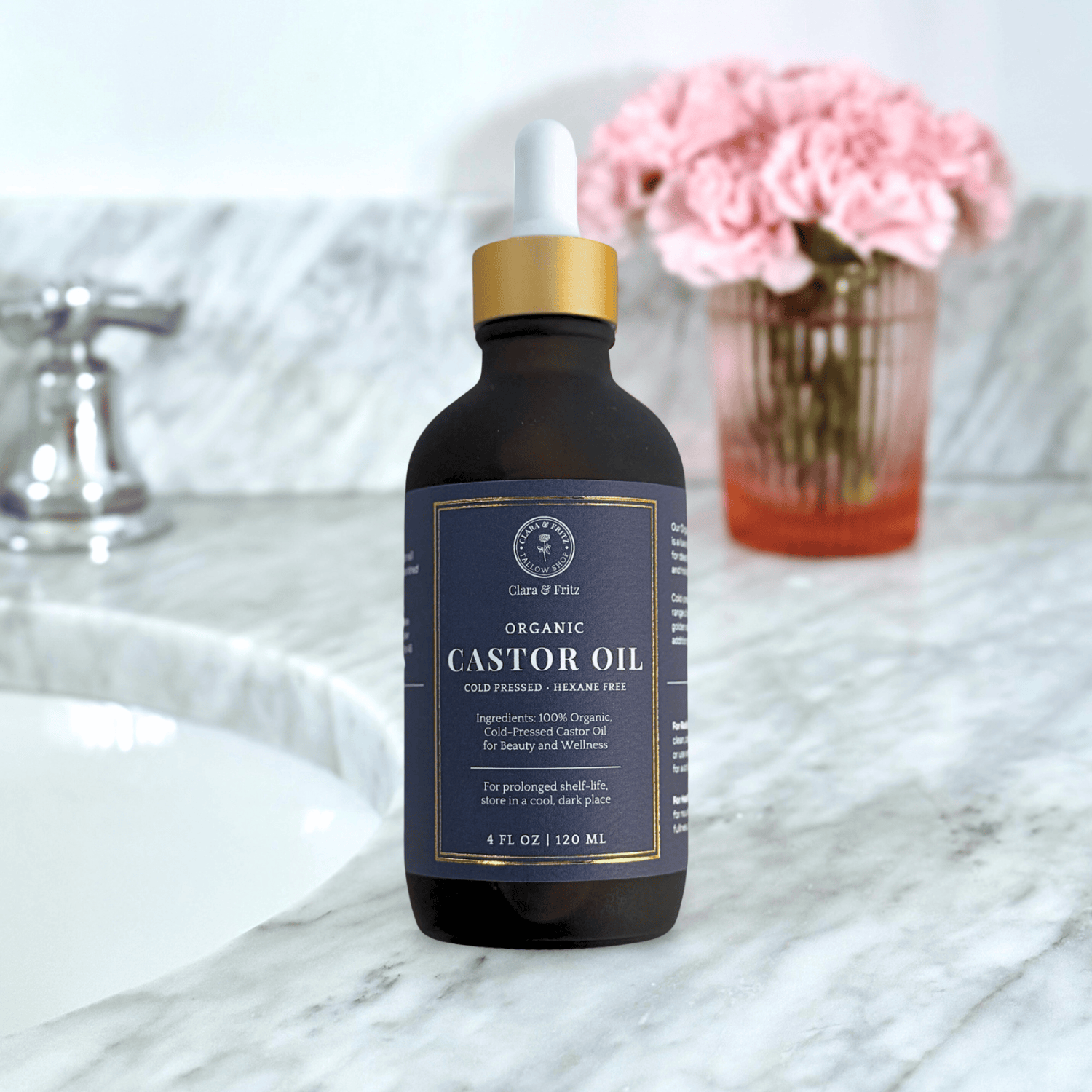 Clara &amp; Fritz Tallow Shop body oil Organic Castor Oil - 4 oz