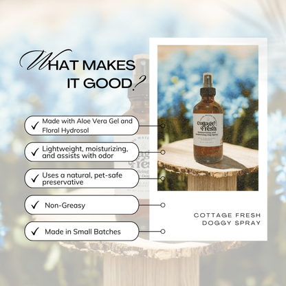 Dog Spray Deodorizing and Moisturizing Leave-In, Cottage Fresh Dog Line - My American Goods