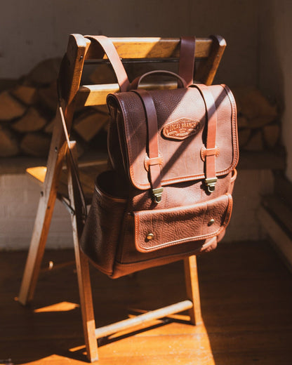 The Local Branch Leather Mahogany Adventurer Rucksack - USA Made