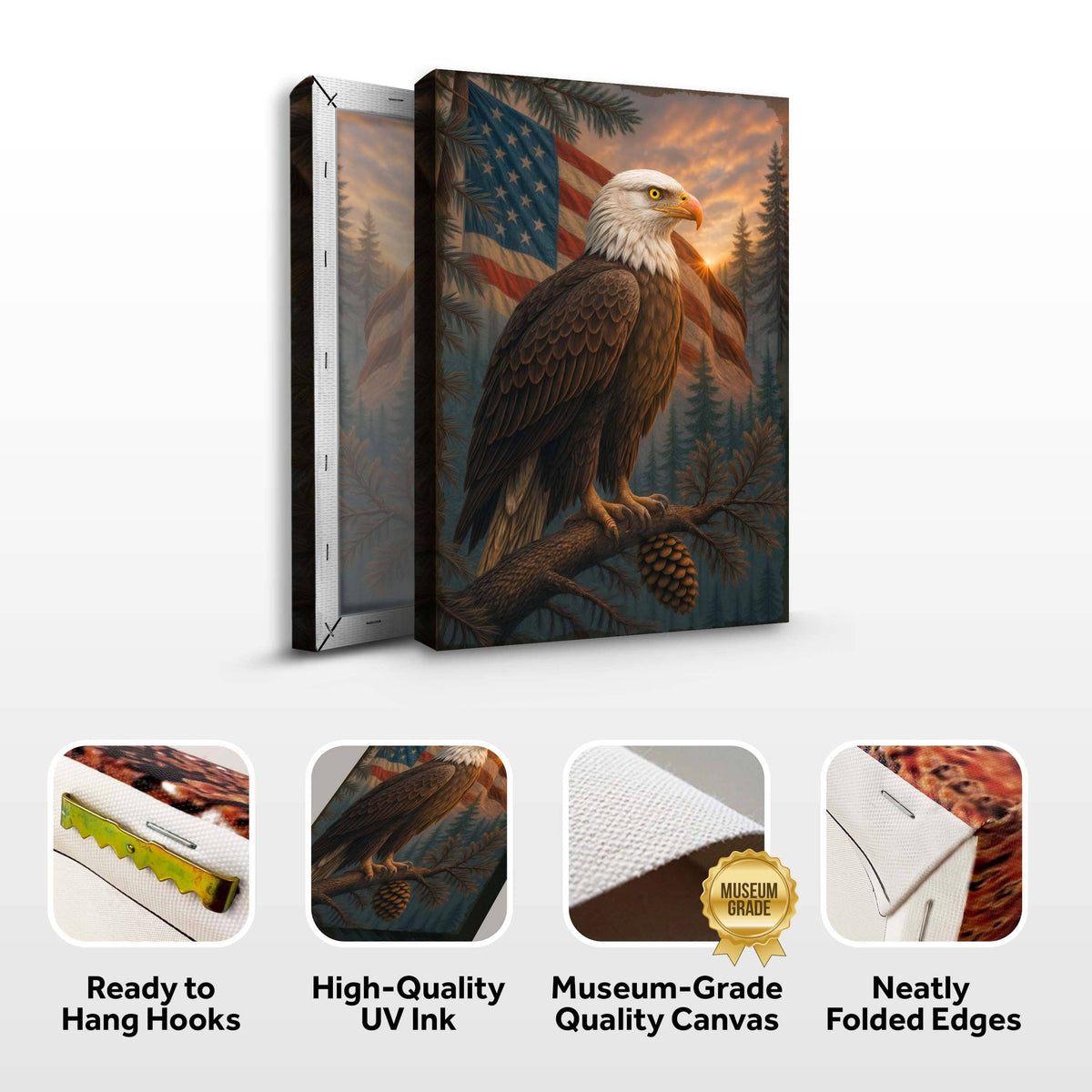 Tailored Canvases Canvas Sentinel of the Pines Eagle Wall Art