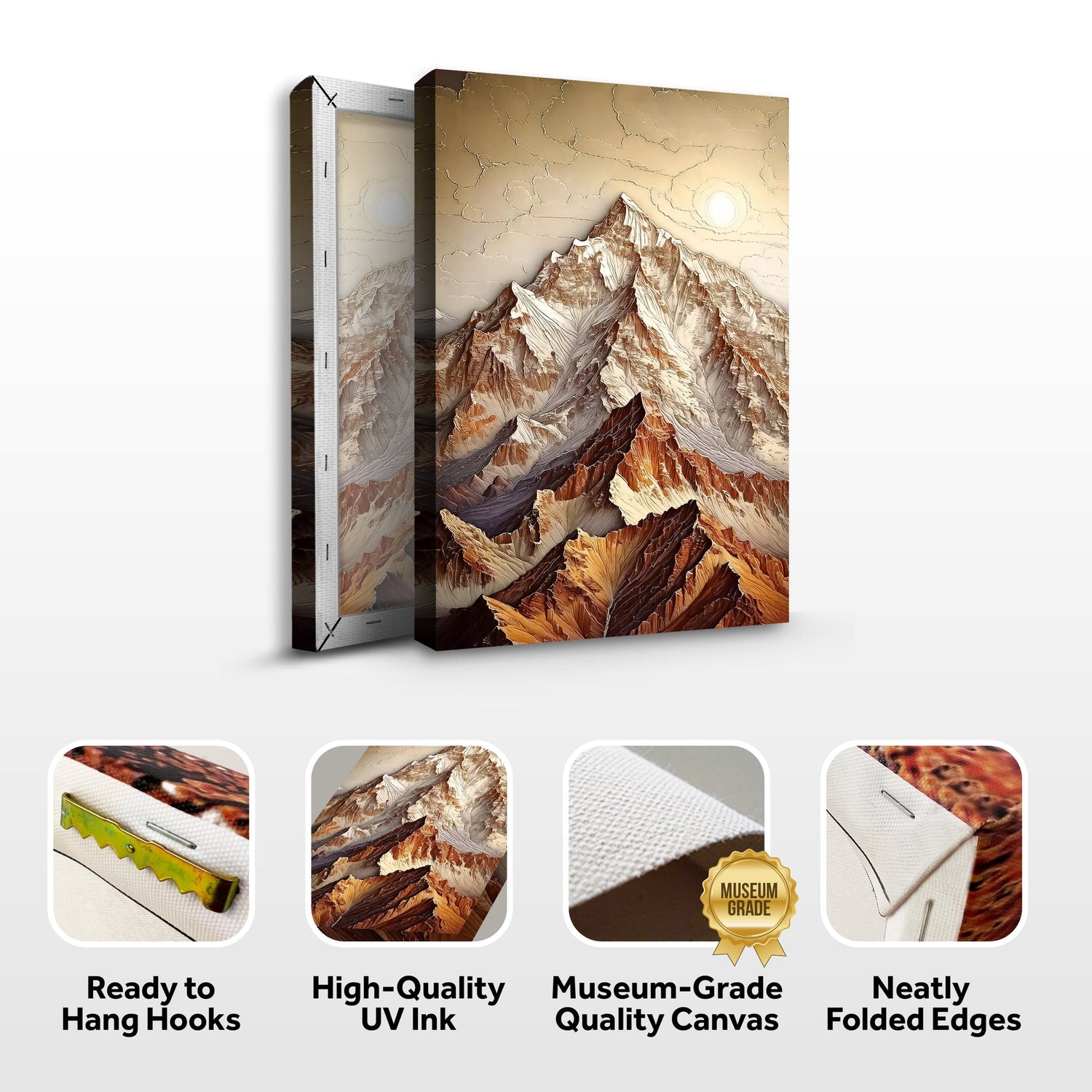Tailored Canvases Canvas 3D Minimalist Mountain Wall Art