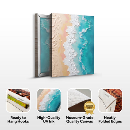 Tailored Canvases Canvas 3D Minimalist Pink and Blue Ocean Wall Art