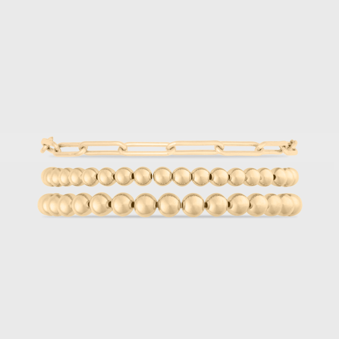 Chunky Paperclip + Juno Bracelet Triple Stack