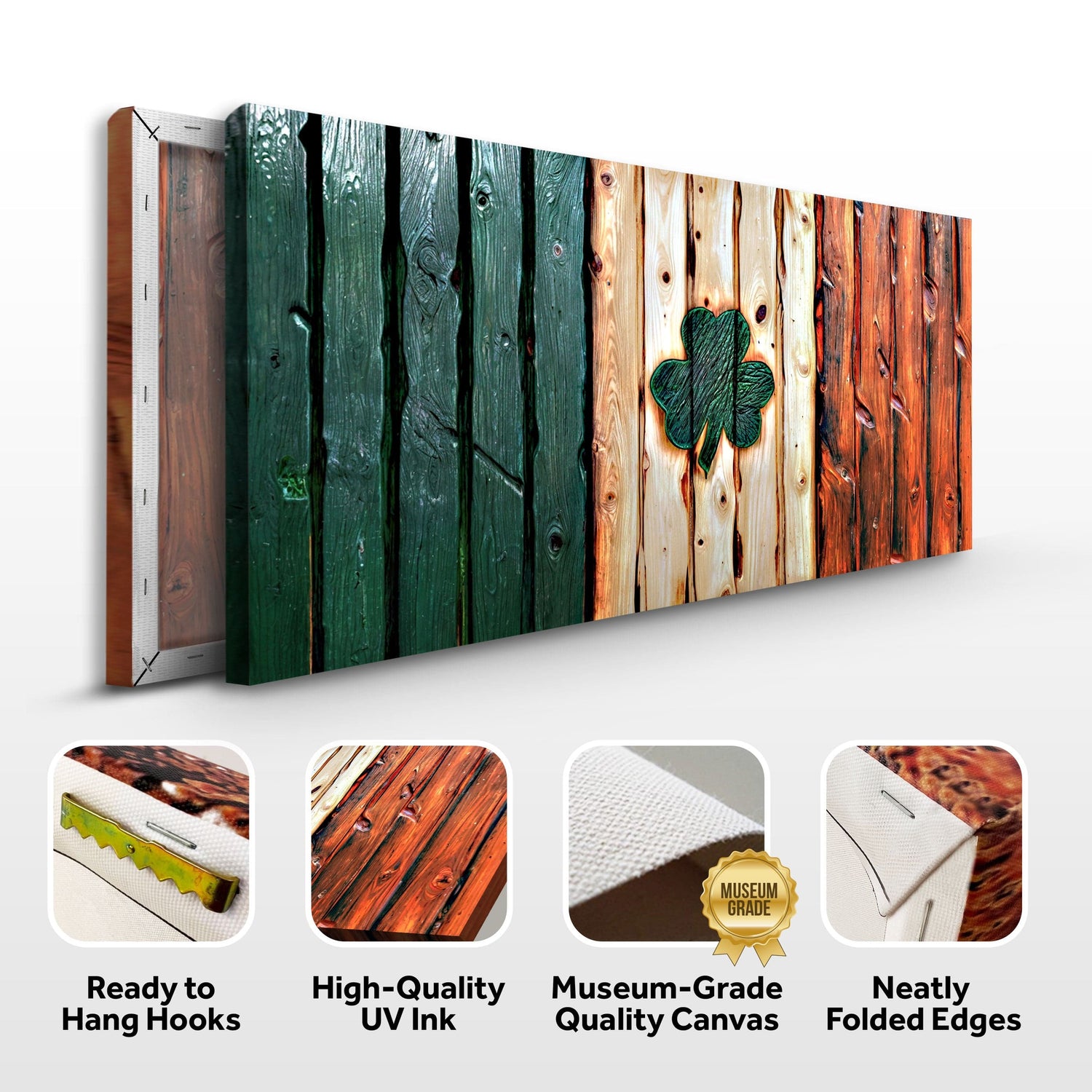 Tailored Canvases Canvas Irish Shamrock Glory Wooden Flag Wall Art