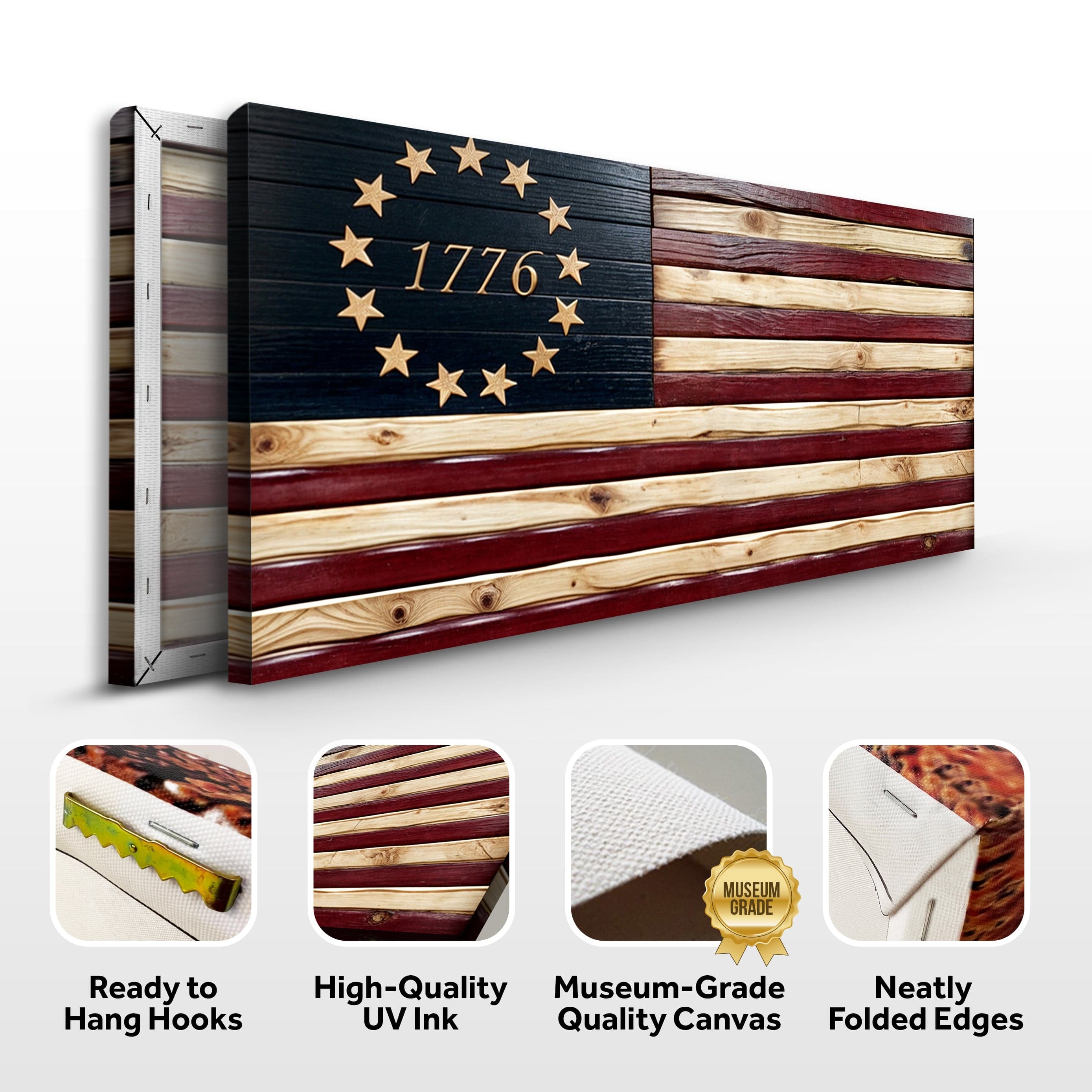 Tailored Canvases Canvas 1776 American Flag Wall Art