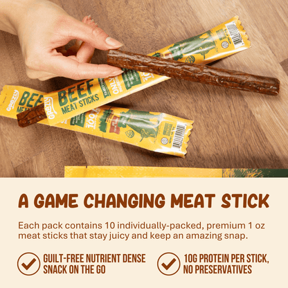 Plain Beef Meat Sticks - 100% Grass-Fed &amp; Finished