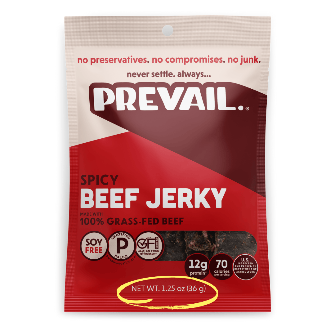 PREVAIL Jerky Jerky Spicy Beef Jerky Single Serve 8 pack