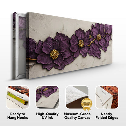 Tailored Canvases Canvas Purple Flower Plaster Wall Art