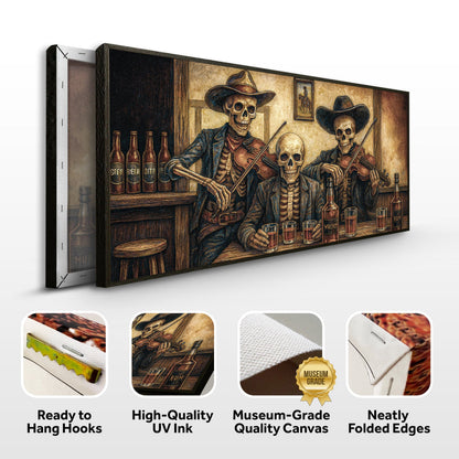 Tailored Canvases Canvas Cowboy Skeletons Western Bar Wall Art