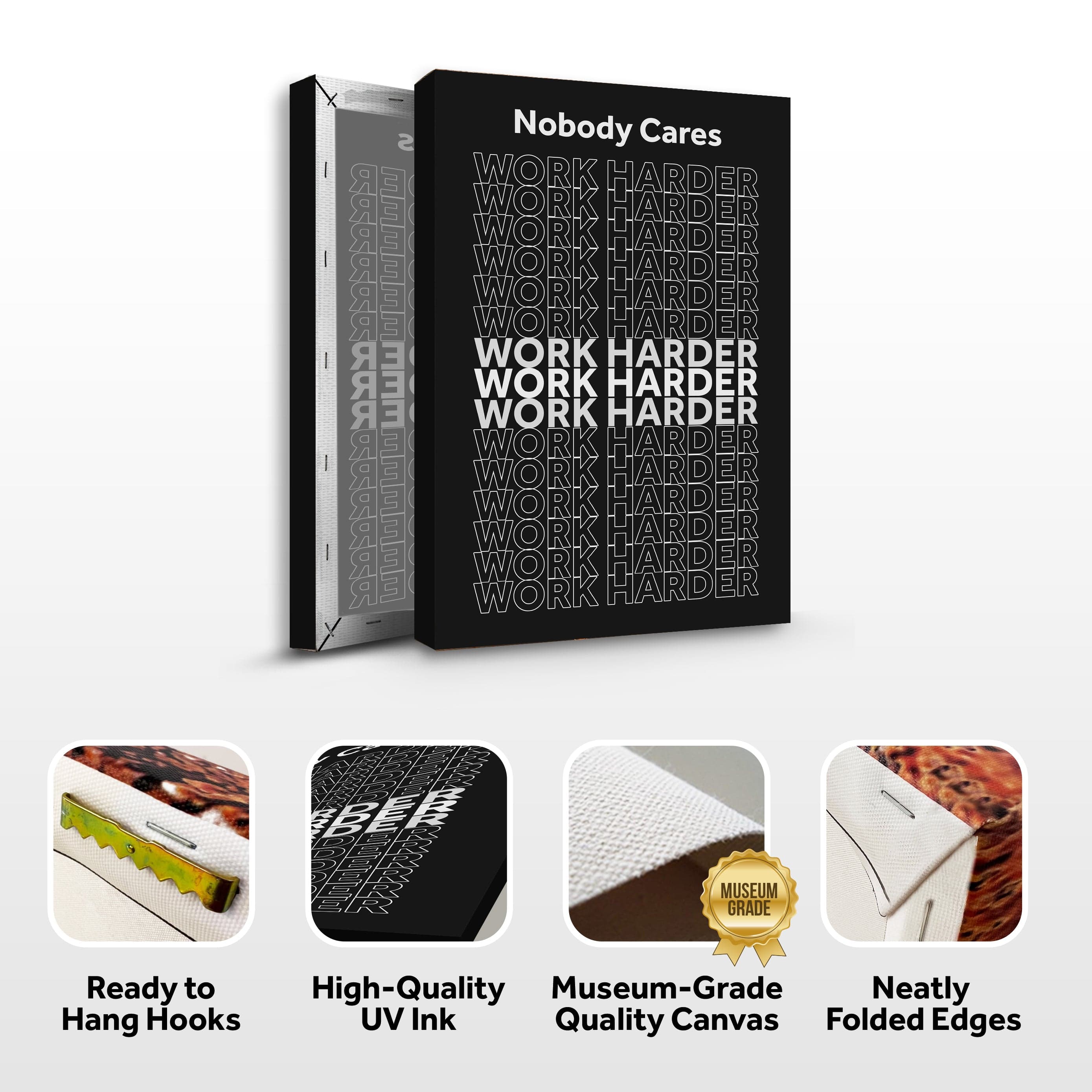 Tailored Canvases Canvas Work Harder Motivational Wall Sign