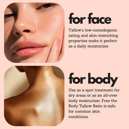 Free the Body Co. Moisturizers Grass Fed Tallow and Oregon Bee Whipped Balm - Bare - 4 oz