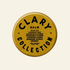 Clary Collection balm container with gold lid and black text on a white background