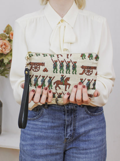 Ash &amp; Rose purse Vintage Linen Mod Minuteman Wristlet