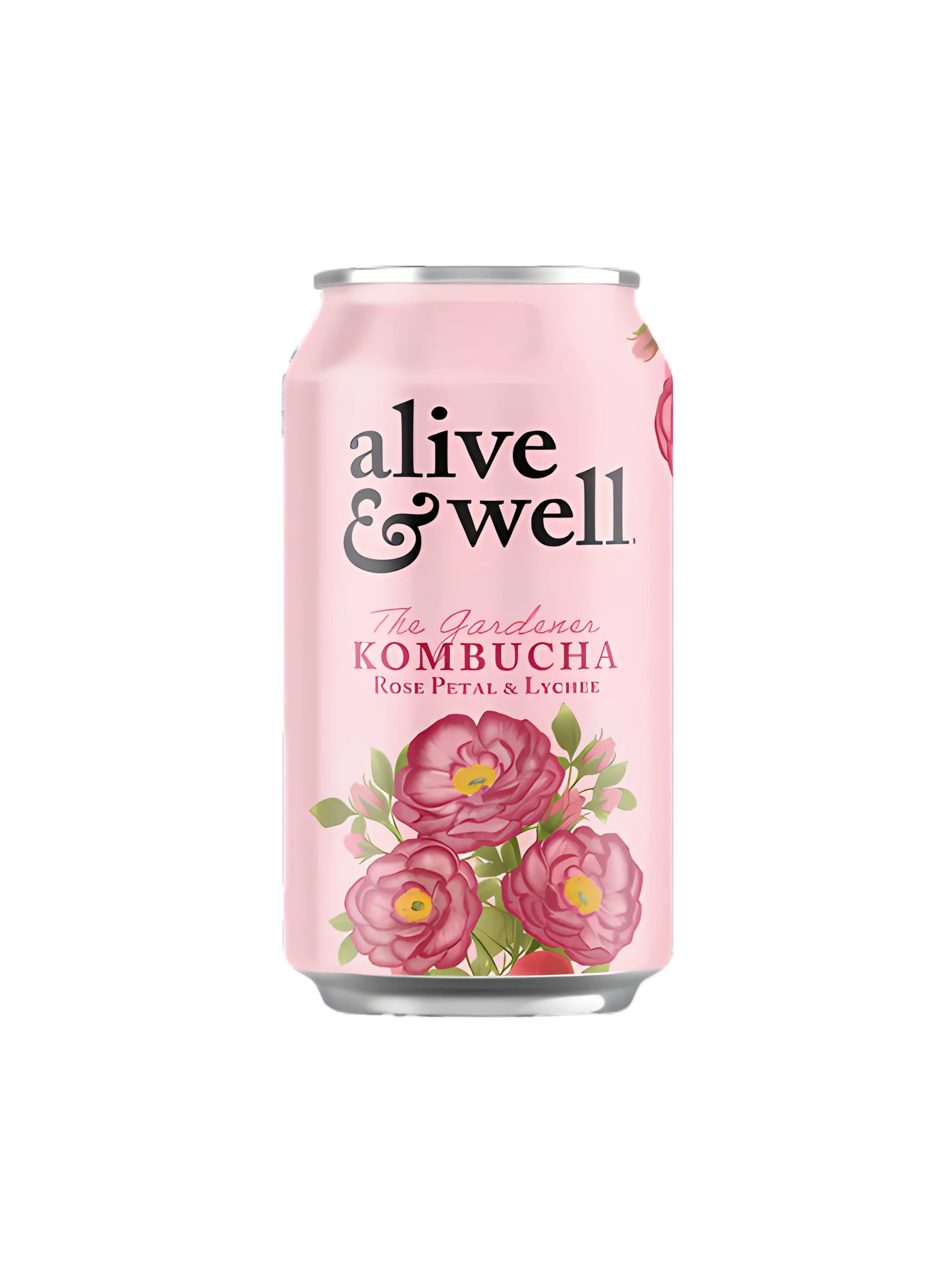 Alive &amp; Well Kombucha Kombucha Rose Petal &amp; Lychee Kombucha