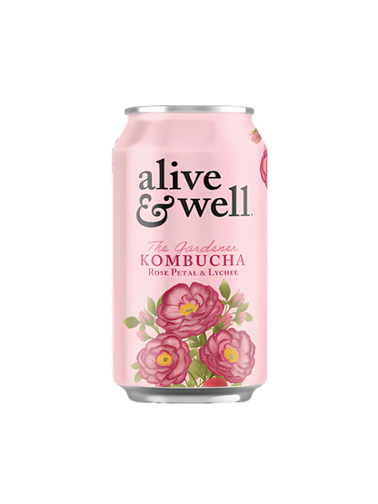 Alive &amp; Well Kombucha Kombucha Rose Petal &amp; Lychee Kombucha