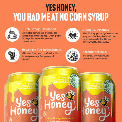 Bee Vitalized Sparkling Honey Sweetened Peach Tea
