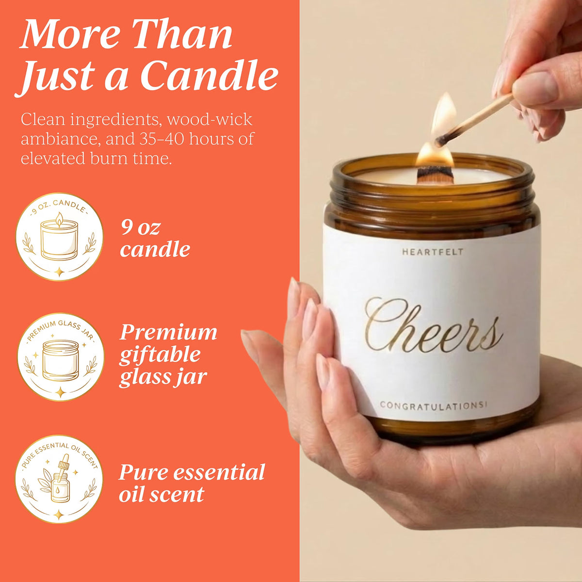 Cheers! Congratulations Jar Candle
