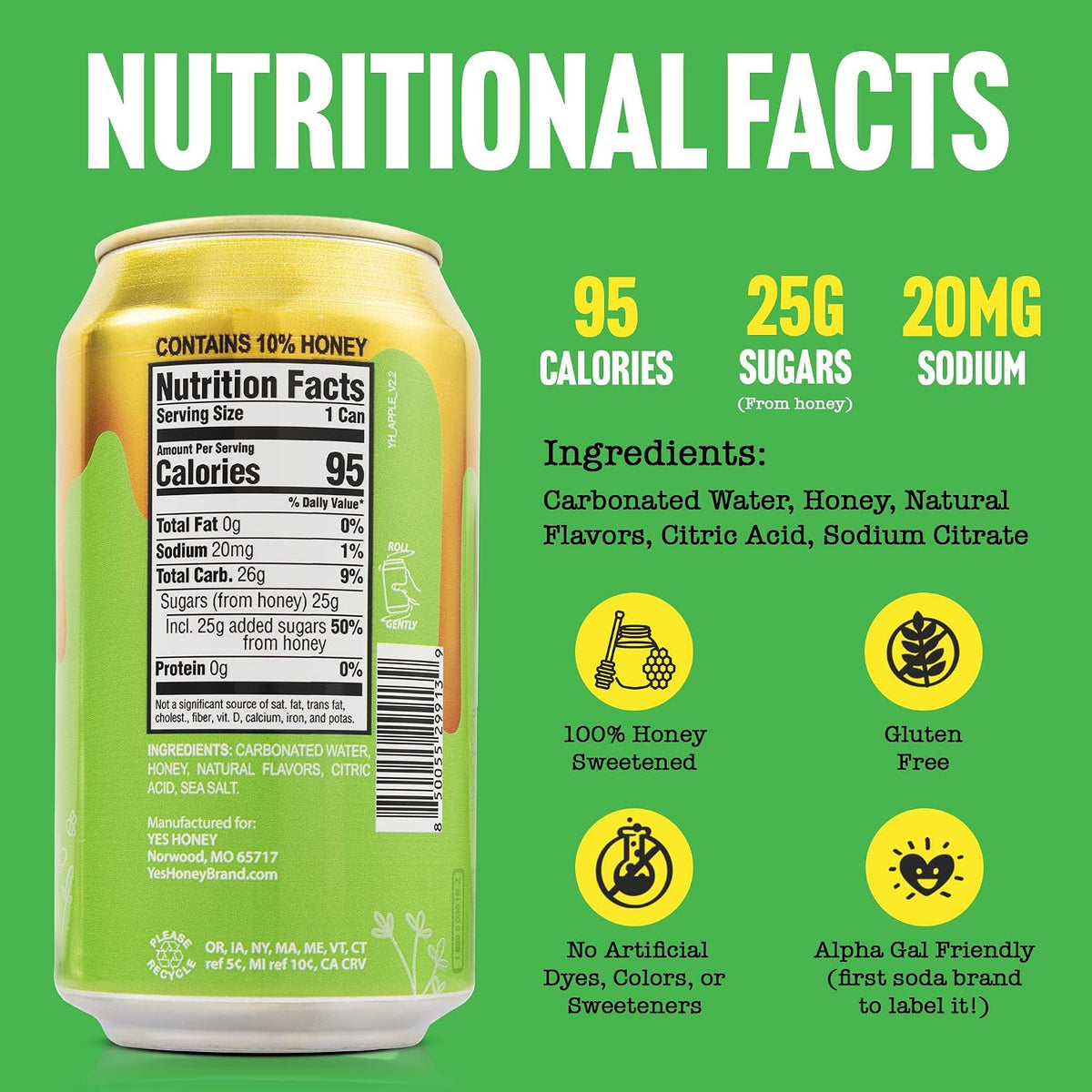 Bee Original Sweet Apple Soda Alternative