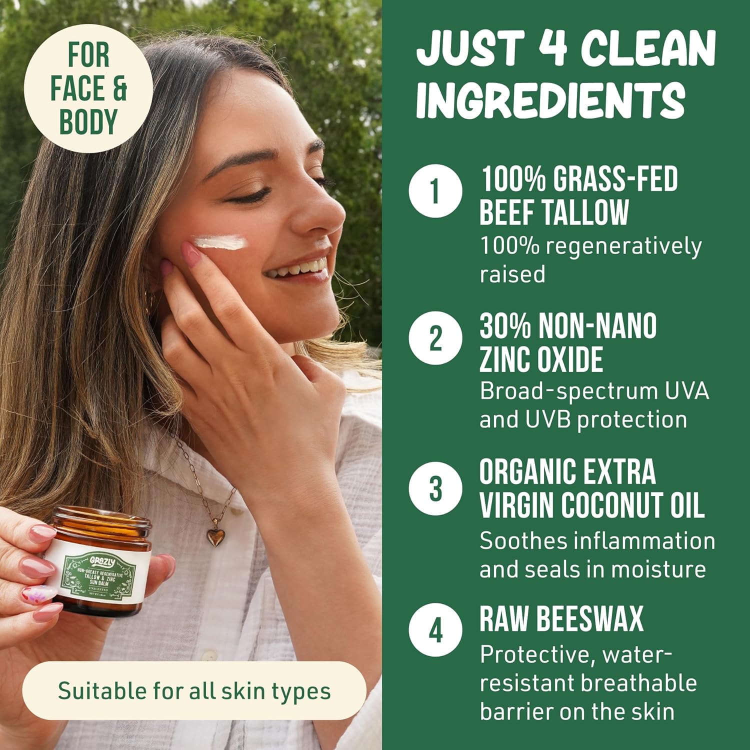 Regenerative Tallow &amp; Zinc Sun Balm