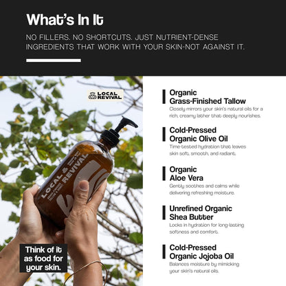 Local Revival Tallow &amp; Honey Body Wash - 16oz