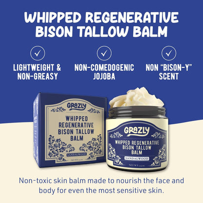 Whipped Bison Tallow &amp; Manuka Honey Moisturizing Balm