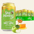 A 11 fl oz can of Yes Honey Sweet Apple beverage in the Bee Original flavor, shown alongside a 12-pack display box, green apples, honeycomb, and honey dripping from a wooden dipper on a white background.