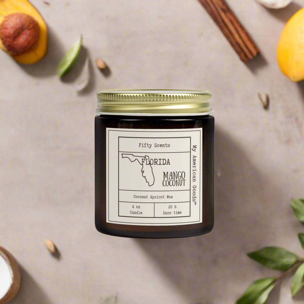 Florida Mango Coconut Scented Candle - Aromatic Home Decor - My American Goods