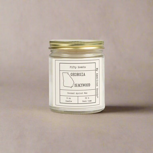 Georgia - Cozy Scented Candles - Coconut Apricot Wax - Beachwood Fragrance