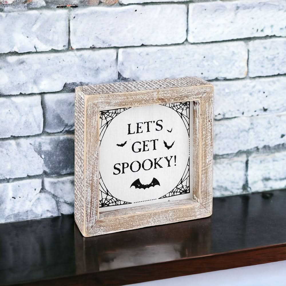 Gia Roma Halloween Sign Pumpkin + Spooky | Double-Sided