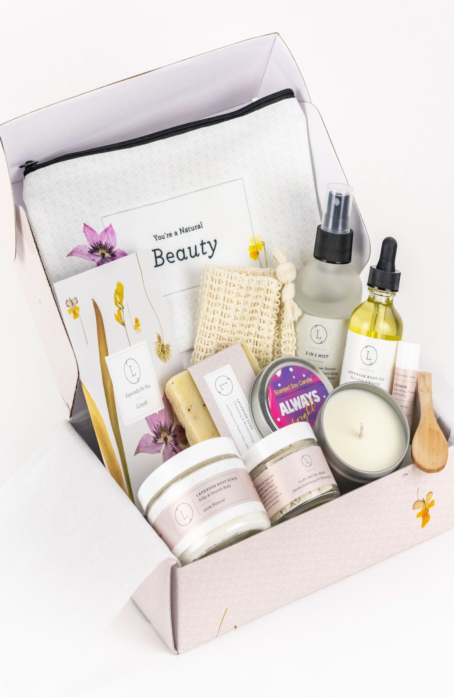 Spa Gift Box, Natural Lavender Bath &amp; Body Relaxing Package for Friend - My American Goods