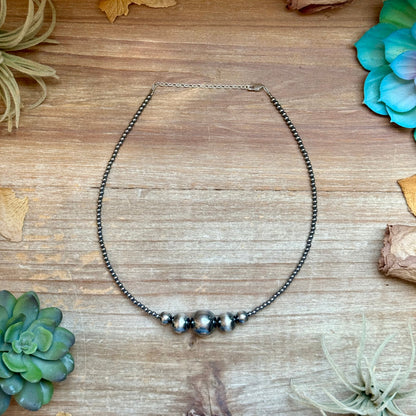 15" Graduated Sterling Silver Pearl Necklace – Up to 16mm